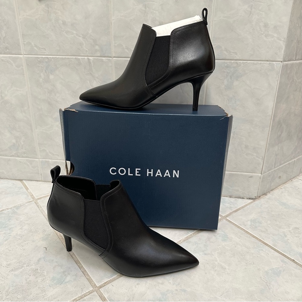 NWT Cole Haan Neely Women's Heeled Black Chelsea Boots Size 8